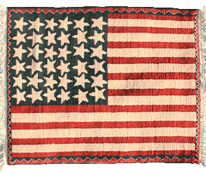 american flag rug, handwoven in afghanistan by skilled artisans